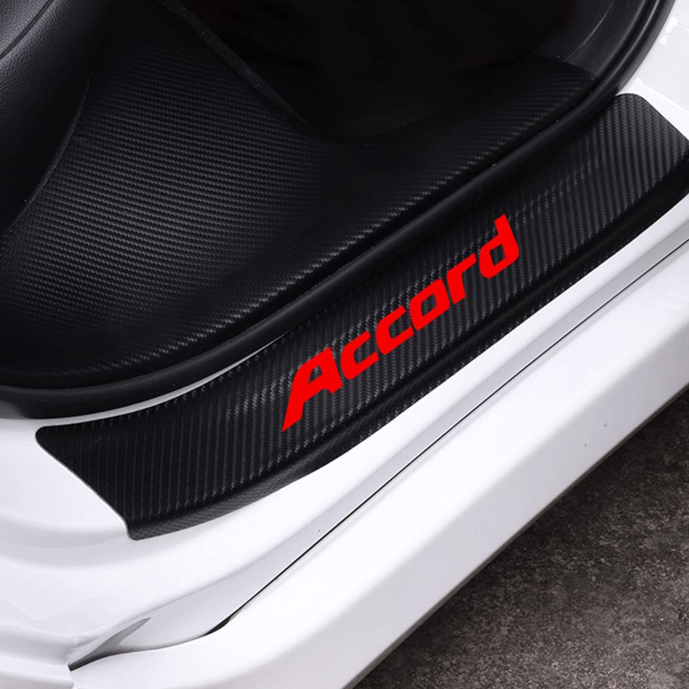 Qirc Auto-Aufkleber für Schwellen, for Honda Accord, Dekoration, Kohlefaser, Vinyl, Autoteile, Auto-Styling, 4 Stück (rot) von Qirc