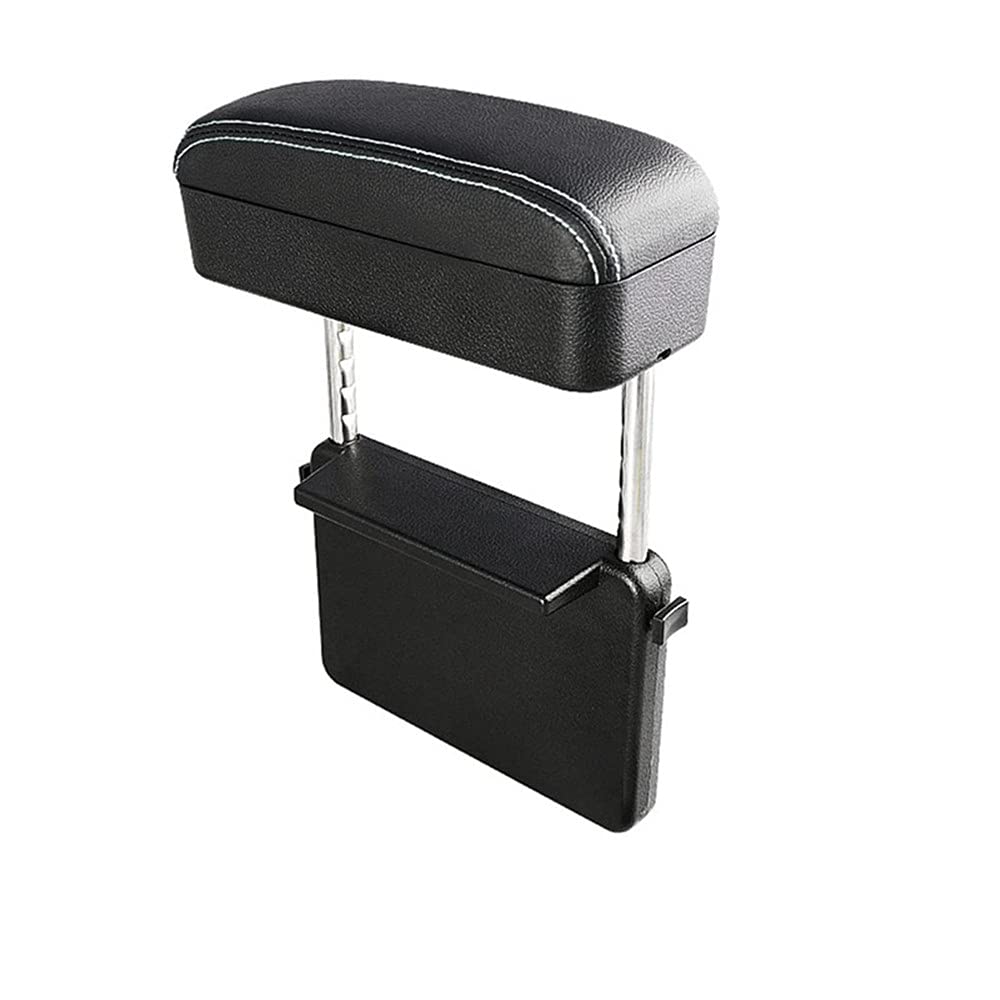 Qirc Car Center Console Mittelarmlehne, Auto Sitz Gap Organizer Armlehne Box Universal Car Armlehne Box Elbow Support (Schwarz Weiß) von Qirc