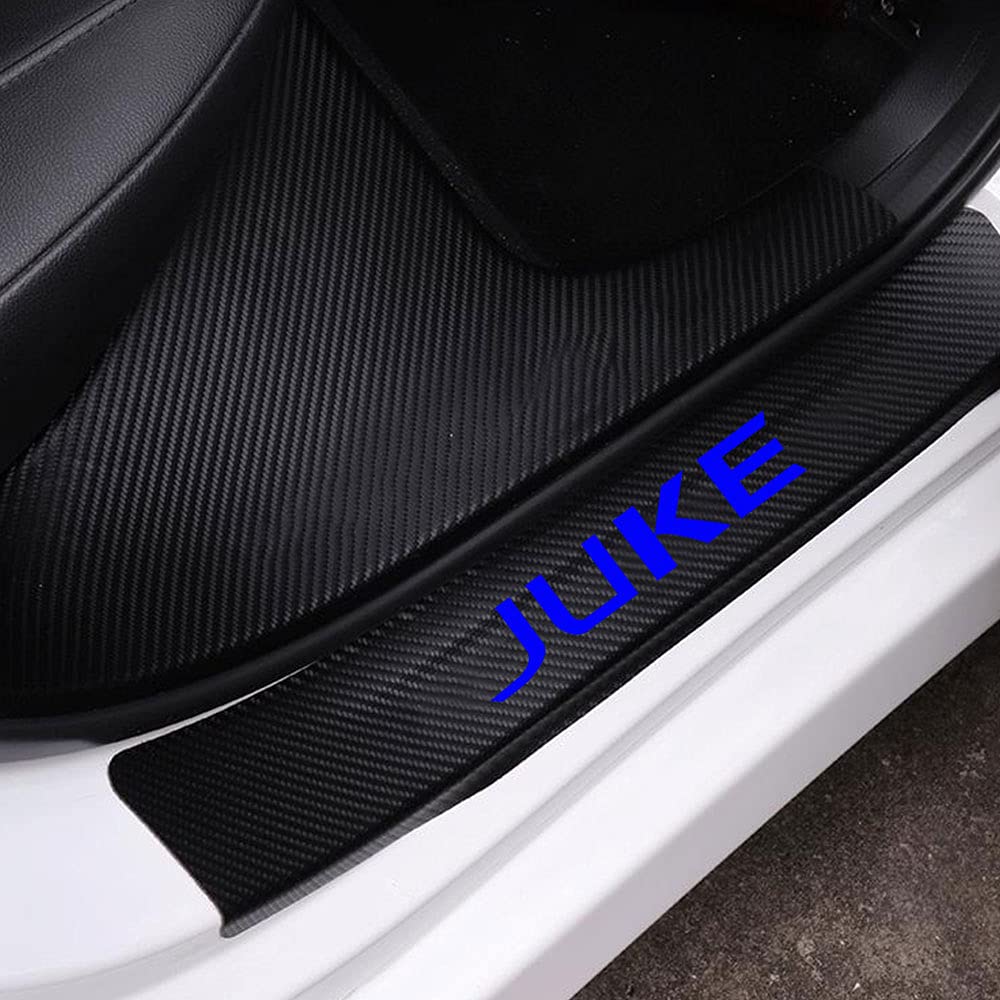 Qirc Juke Auto-Aufkleber für Schwellen, Auto-Dekoration, Kohlefaser-Vinyl-Aufkleber, Auto-Zubehör, Auto-Styling, 4 Stück (blau) von Qirc
