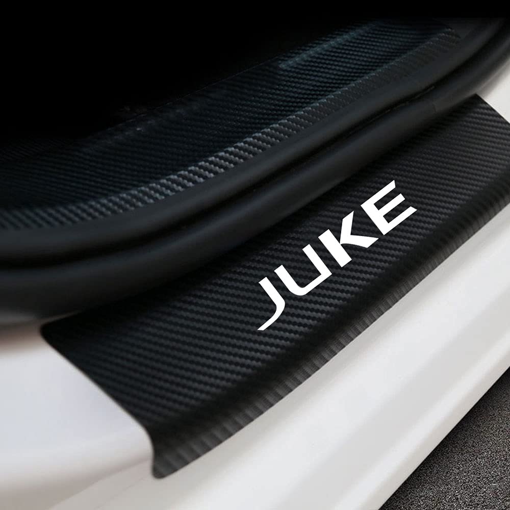 Qirc Juke Auto-Aufkleber für Schwellen, Dekoration, Kohlefaser, Vinyl, Autozubehör, Auto-Styling, 4 Stück (weiß) von Qirc