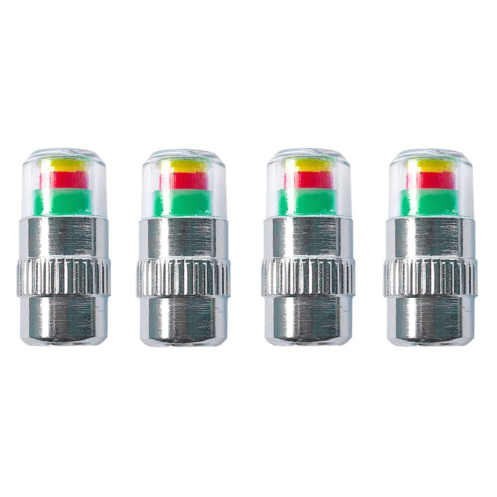QitinDasen 4Pcs Premium Auto Reifendruckkontrolle Ventilkappen, Autoreifen Ventilkappe, Reifendruck Melder, Warnung Sicherheit 3 Farben Sensoranzeige, Reifenventil Staubschutz Luftventilkappen QitinDasen 4Pcs Premium Auto Reifendruckkontrolle Ventilkappen, Autoreifen Ventilkappe, Reifendruck Melder, Warnung Sicherheit 3 Farben Sensoranzeige, Reifenventil Staubschutz Luftventilkappen von QitinDasen