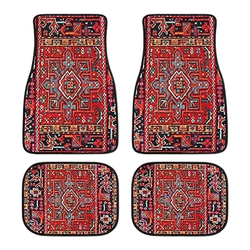 Auto Bodenmatten, Automatten, Boho-Auto-Fußmatte, Anti-Rutsch-Kissen Staubdichte Automatten, Auto Car Mats, Bohemian Auto Accessories Schutz Vor Schnee, Schlamm, Regen von Qiwieod