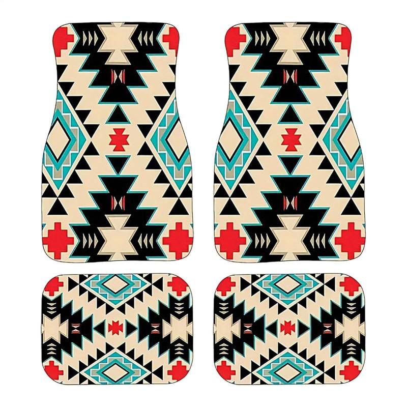 Auto Bodenmatten, Automatten, Boho-Auto-Fußmatte, Anti-Rutsch-Kissen Staubdichte Automatten, Auto Car Mats, Bohemian Auto Accessories Schutz Vor Schnee, Schlamm, Regen von Qiwieod