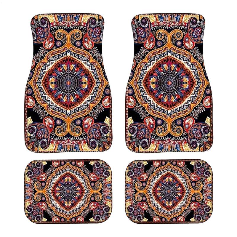 Auto Bodenmatten, Automatten, Boho-Auto-Fußmatte, Anti-Rutsch-Kissen Staubdichte Automatten, Auto Car Mats, Bohemian Auto Accessories Schutz Vor Schnee, Schlamm, Regen von Qiwieod