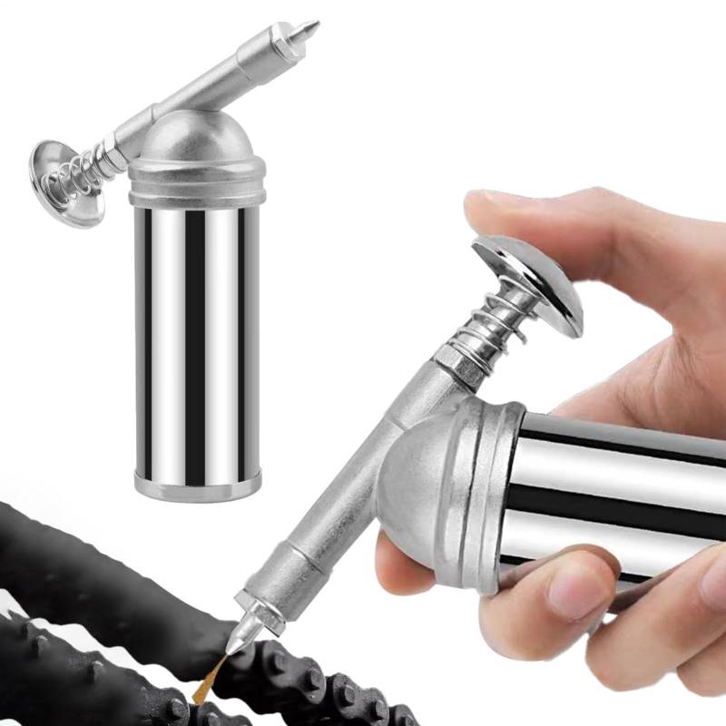 Qizeroty Fettanpassungswerkzeug, Silberne Antriebsfeindungswerkzeug, 80cc Handheld Hochdruckfettinjektor MiniFettpistole, Hochdrucköler Für Den Aufprallschlüssel von Qizeroty