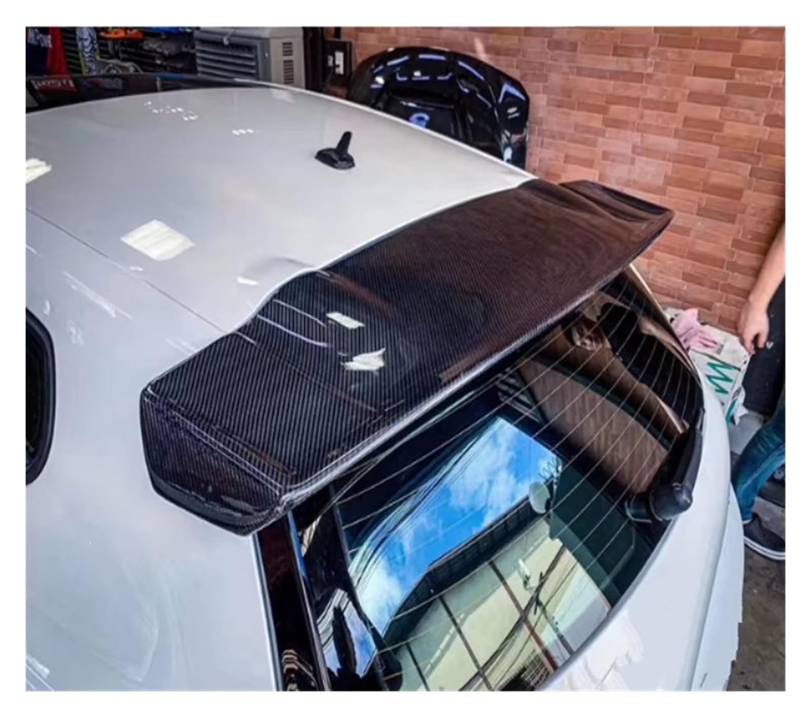 Auto Spoiler Wing Autoteil Carbon Fiber Heckspoilerlippe Kofferraumflügel Auto Styling Für VW Für Scirocco 2008 2009-2017 Schwanz Spoiler Flügel(Carbon Fiber 1) von Qjahxkf