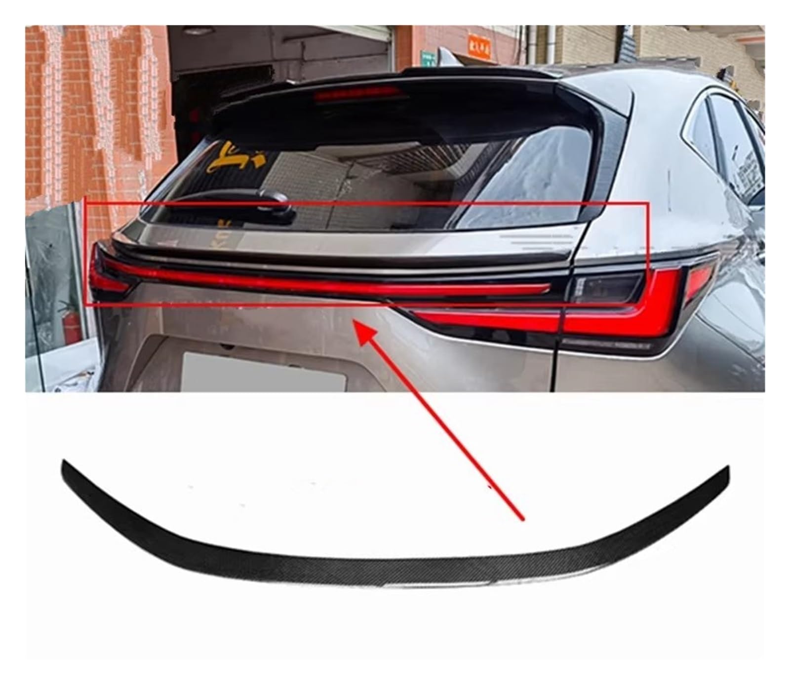 Auto Spoiler Wing Carbon Fiber Auto HECKFLÜGEL Kofferraum Lip MITTEL Spoiler FÜR Lexus NX NX200 NX200t NX300h 2022 2023 Auto Dach Spoiler Schwanz Spoiler Flügel(Forged Carbon 2) von Qjahxkf