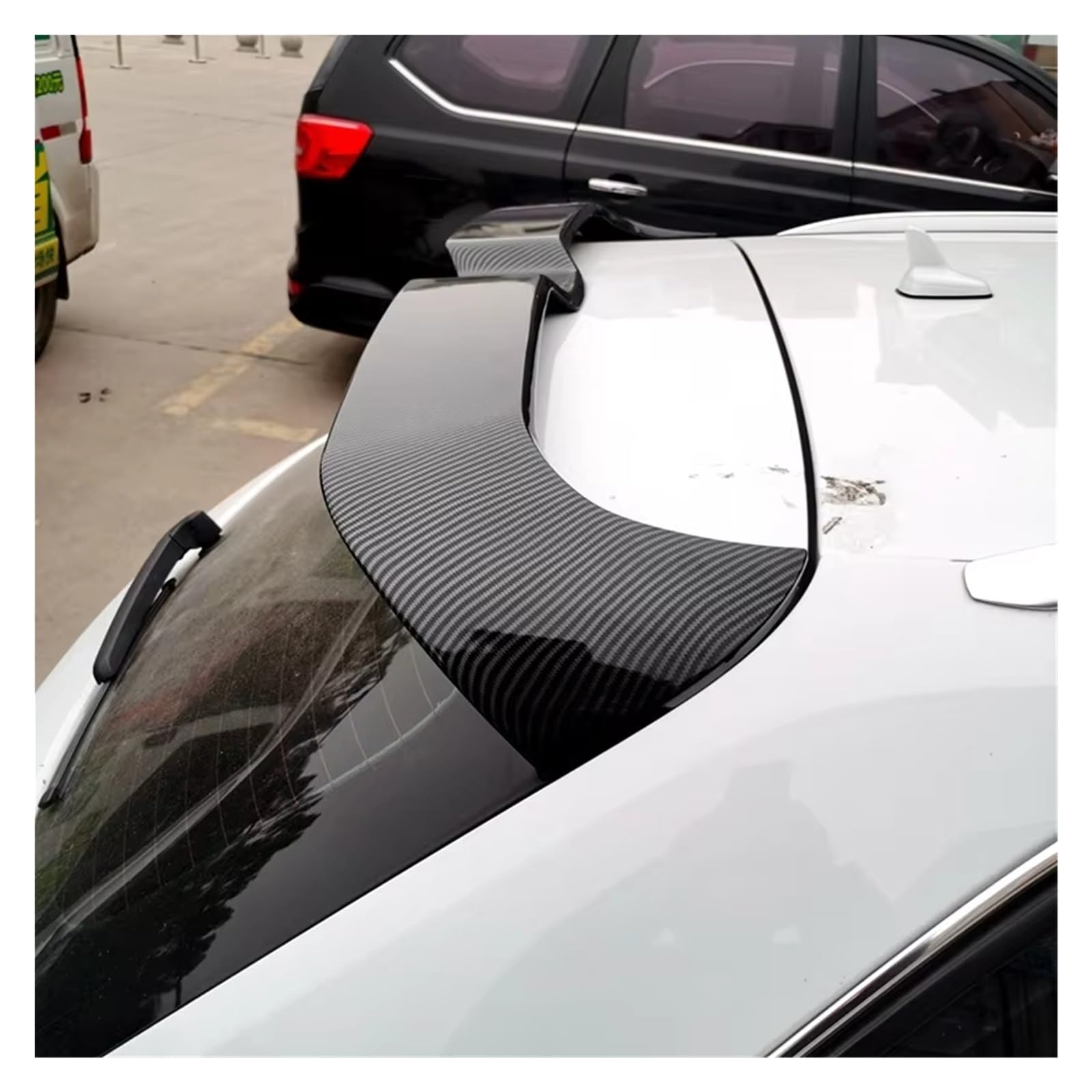 Auto Spoiler Wing Für A3 S3 Schrägheck 2014-2020 Für Style Dachspoiler ABS-Kunststoff Auto Heckspoilerlippe Heckspoiler Schwanz Spoiler Flügel(ABS Carbon Look) von Qjahxkf