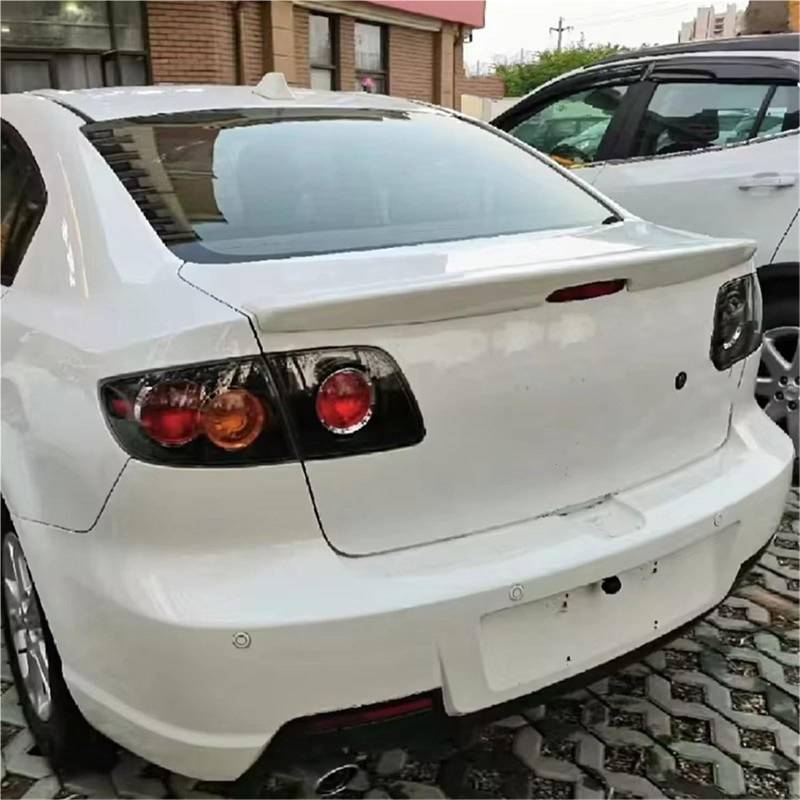 Auto Spoiler Wing Für Mazda 3 2006 2007 2008 2009 2010 2011 2012 2013 ABS Material Auto Hinten Stamm Abdeckung Flügel Spoiler Tragfläche Schwanz Spoiler Flügel(White Topcoat) von Qjahxkf