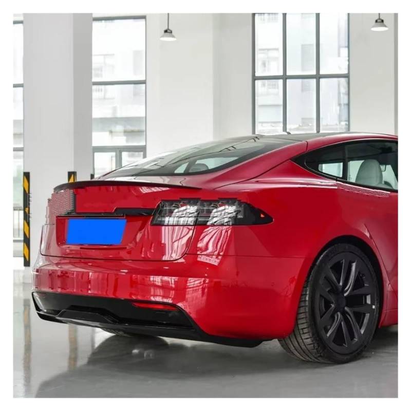 Auto Spoiler Wing Für Tesla Für Modell S 2012-2023 ABS Material Auto Heckklappe Primer Heckspoiler Auto Stamm Spoiler Splitter Schwanz Spoiler Flügel(DIY Color) von Qjahxkf
