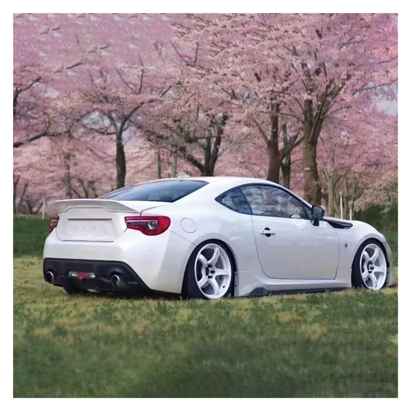 Auto Spoiler Wing Für Toyota GT86 Für Subaru BRZ 2012 2013 2014-2020 Heckkoffer-Linien-Kofferraumabdeckung Spoiler Hellschwarzes Kohlefaser-Autoheck Schwanz Spoiler Flügel(White) von Qjahxkf