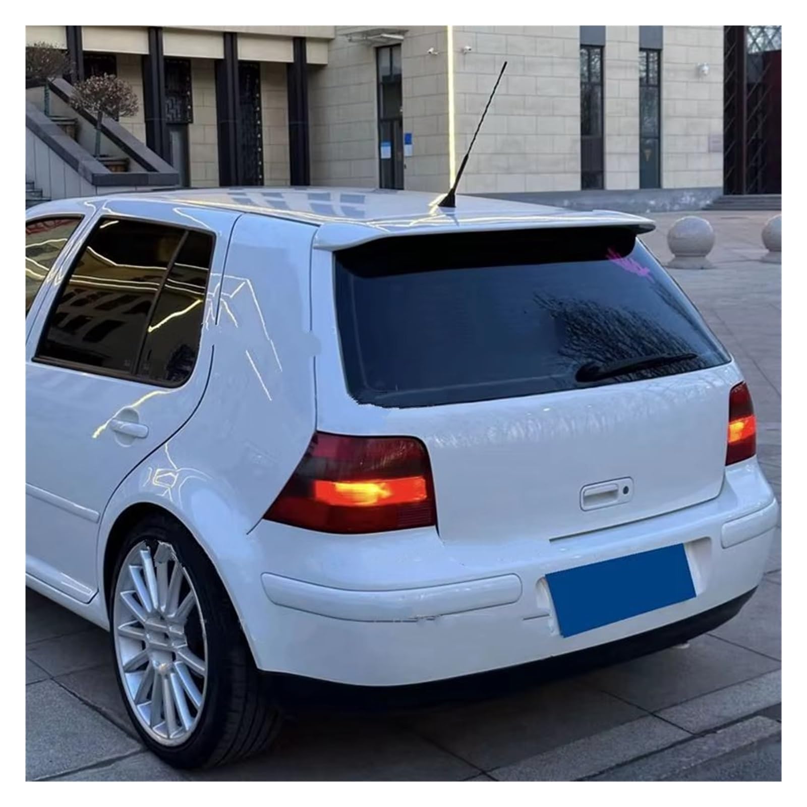 Auto Spoiler Wing Für VW Für Golf 4 IV MK4 Standard Und R32 2004 2005 2006 2007 2008 ABS Unlackiert Grau Zurück Windschutzscheibe Spoiler Schwanz Spoiler Flügel(Carbon Fiber Pattern) von Qjahxkf