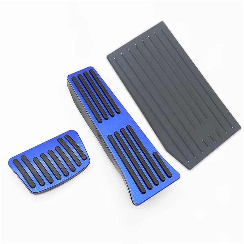 Pedalkappen Bremse Auto Kraftstoff Beschleuniger Bremse Fußstütze Pedal rutschfeste Pad Zubehör Für Hyundai Für Tucson NX4 2021 2022 2023 2024 Bremse Fußstütze(3piece Black Blue) von Qjahxkf