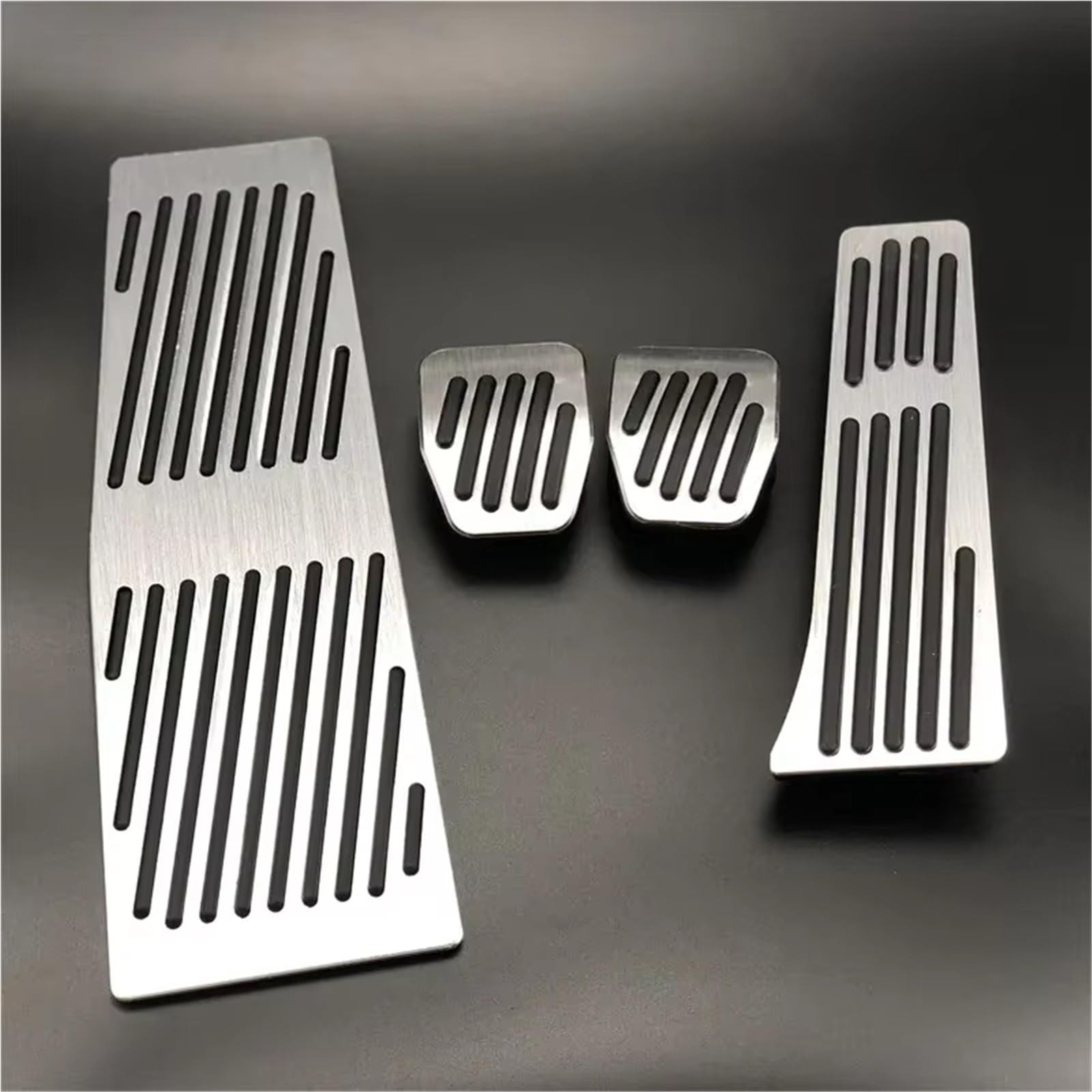 Pedalkappen Bremse Autozubehör für E60 E61 E63 E64 E70 für M5 M6 Gaspedal Bremse Fußstütze Pedal Pads Styling Gas Bremse Fußstütze(No Drill MT Silver) von Qjahxkf