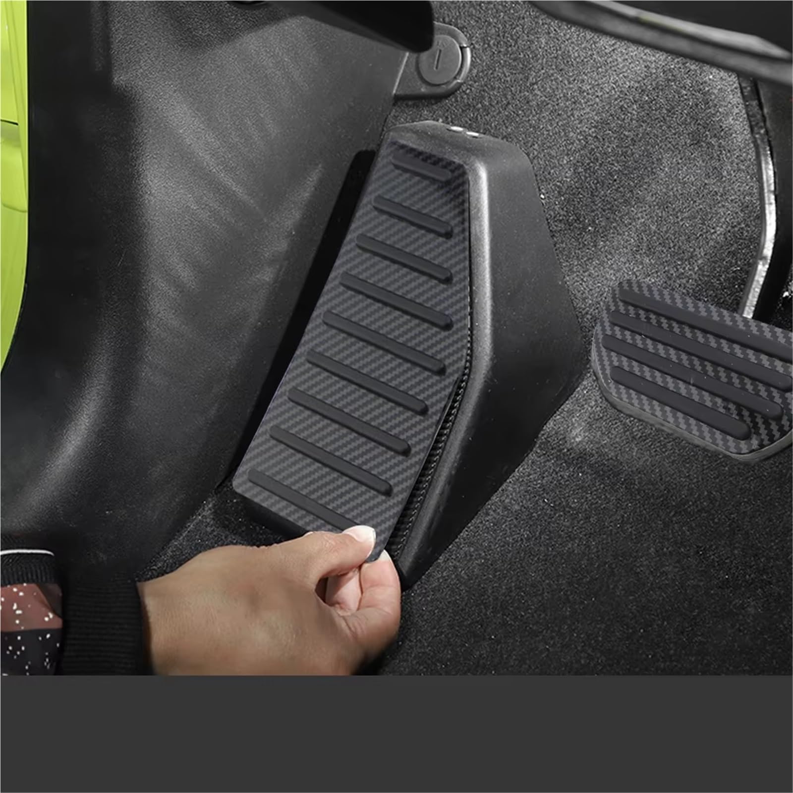 Pedalkappen Bremse Carbon Fiber Schwarz Auto Pedal Abdeckung Für Suzuki Für Jimny JB74 JB64 2019 2020 2021 2022 Gas Bremspedale Pads Bremse Fußstütze(Rest) von Qjahxkf