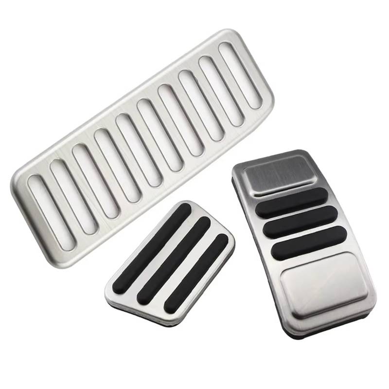 Pedalkappen Bremse Edelstahl Auto Pedale Für Ford Für Mustang 2015-2023 Gas Bremse Rest Pedal Pad Abdeckung Bremse Fußstütze(at with Rest) von Qjahxkf