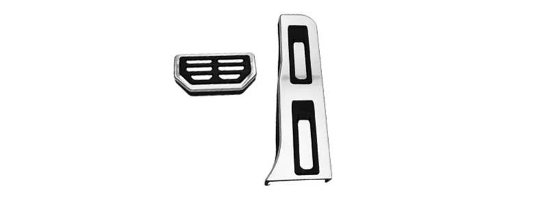 Pedalkappen Bremse Für Xiaopeng Xpeng G9 P7 2022-2023 Bremsbeschleuniger Hauptfahrer Restpedal Aluminiumlegierung Silbrig Bremse Fußstütze(G9 2piece) von Qjahxkf