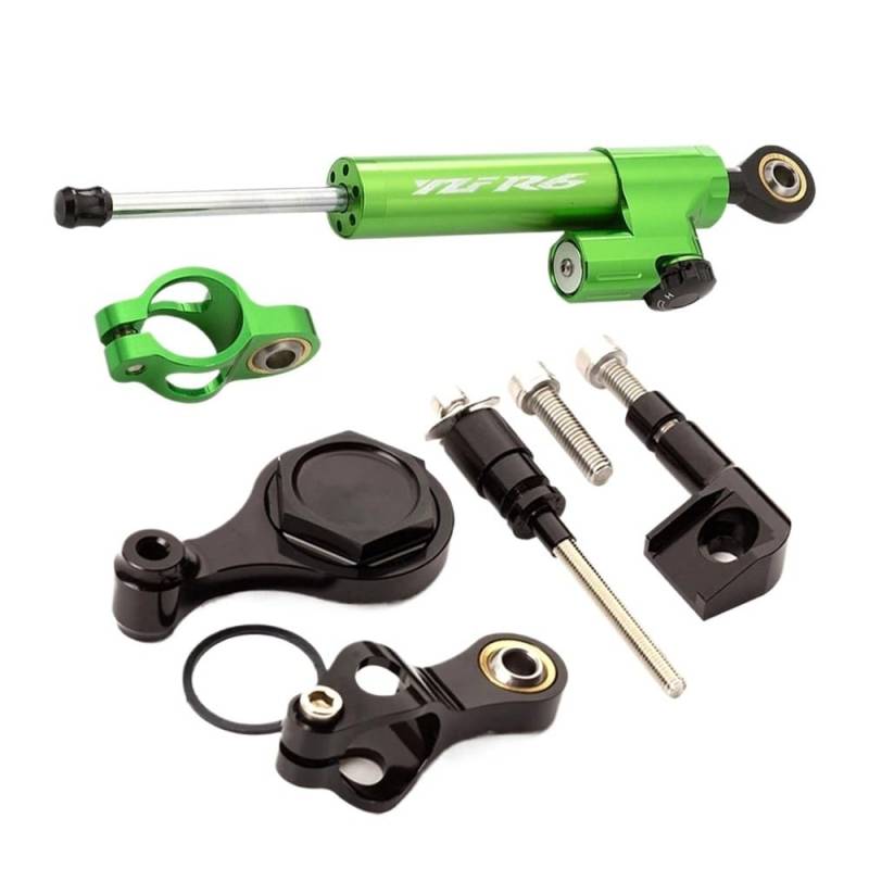 Motorrad Lenkungsdämpfer CNC-Einstellbarer Linearer Umgekehrter Lenkungsdämpfer Mit Halterungsunterstützung Für YZFR6 Für YZF R6 2006–2020 (2015 2016 2017 2018 2019 von QmeNa