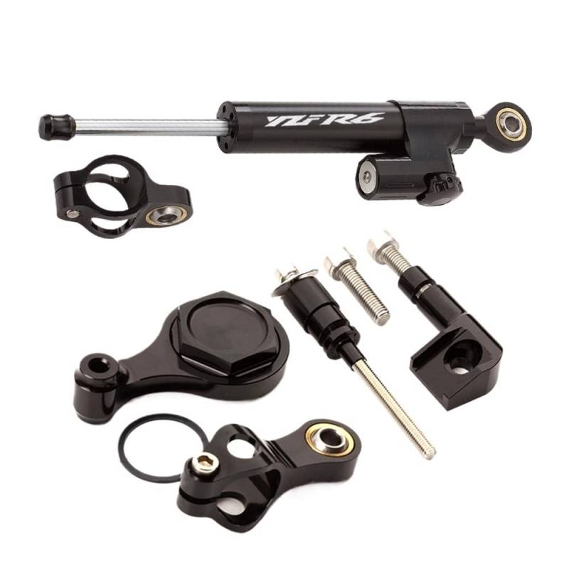 Motorrad Lenkungsdämpfer CNC-Einstellbarer Linearer Umgekehrter Lenkungsdämpfer Mit Halterungsunterstützung Für YZFR6 Für YZF R6 2006–2020 (2015 2016 2017 2018 2019 von QmeNa