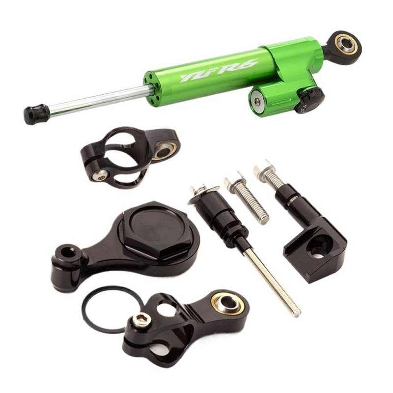 Motorrad Lenkungsdämpfer CNC-Einstellbarer Linearer Umgekehrter Lenkungsdämpfer Mit Halterungsunterstützung Für YZFR6 Für YZF R6 2006–2020 (2015 2016 2017 2018 2019 von QmeNa