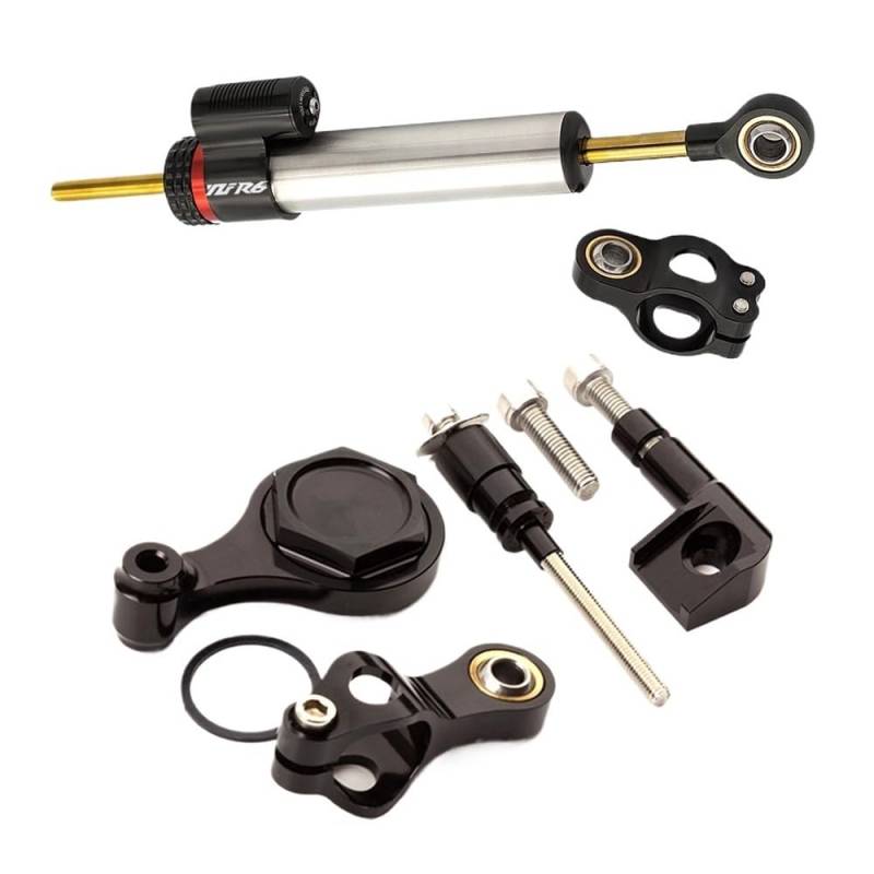 Motorrad Lenkungsdämpfer CNC-Einstellbarer Linearer Umgekehrter Lenkungsdämpfer Mit Halterungsunterstützung Für YZFR6 Für YZF R6 2006–2020 (2015 2016 2017 2018 2019 von QmeNa