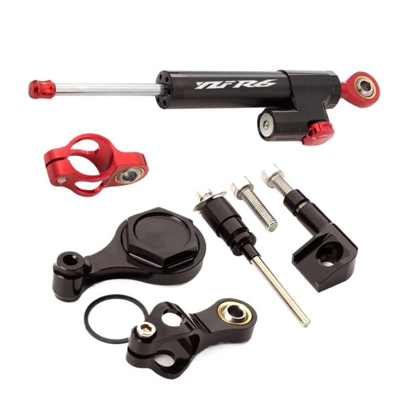 Motorrad Lenkungsdämpfer CNC-Einstellbarer Linearer Umgekehrter Lenkungsdämpfer Mit Halterungsunterstützung Für YZFR6 Für YZF R6 2006–2020 (2015 2016 2017 2018 2019 von QmeNa