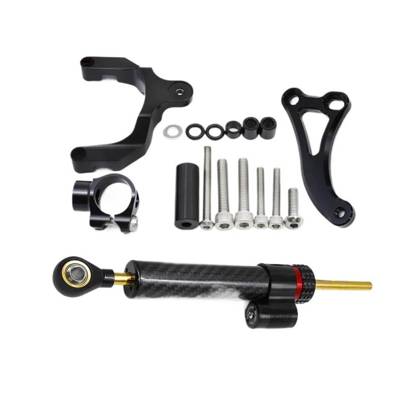 Motorrad Lenkungsdämpfer FÜR GSXS 750 FÜR GSX-S 750 FÜR GSX S750 FÜR GSXS750 2017-2023 CNC Carbon Lenkungsdämpfer Halterung Unterstützung Stabilisator Lenkungsdämpfer von QmeNa