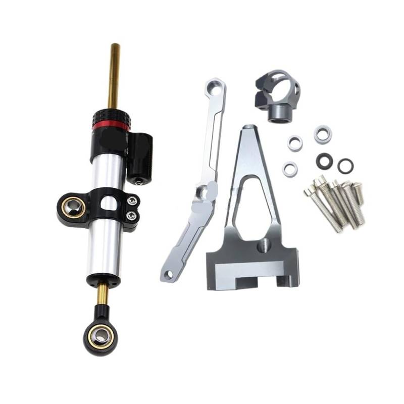 Motorrad Lenkungsdämpfer Für MT-09 MT09 FZ09 FZ-09 2013-2020 Für XSR900 2015-2020 Motorrad Einstellbare Stabilisator Lenkung Dämpfer Mit Halterung Montieren von QmeNa