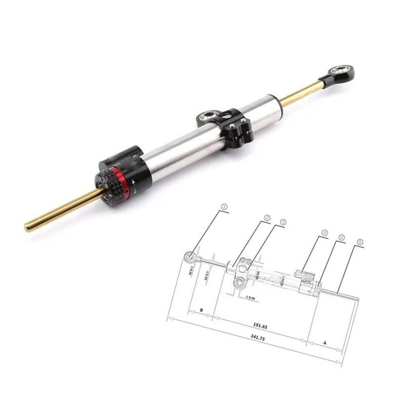 Motorrad Lenkungsdämpfer Motorrad-Dämpfungsgerät Motorrad-Stabilisator Universeller Richtungsdämpfer Langlebiger Lenkungsdämpfer Aluminium-Stoßdämpfer von QmeNa