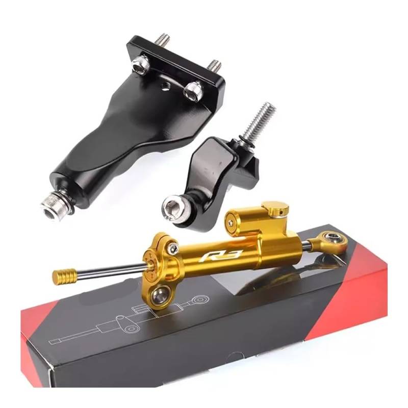 Motorrad Lenkungsdämpfer Motorrad-Front-End-Lenkungsdämpfer-Basisstabilisator-Lenkungsstoß-Montagehalterungs-Unterstützungskit Für R25 R3 2021-2024 von QmeNa