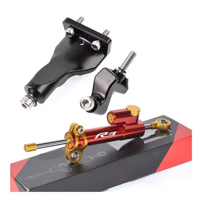 Motorrad Lenkungsdämpfer Motorrad-Front-End-Lenkungsdämpfer-Basisstabilisator-Lenkungsstoß-Montagehalterungs-Unterstützungskit Für R25 R3 2021-2024 von QmeNa