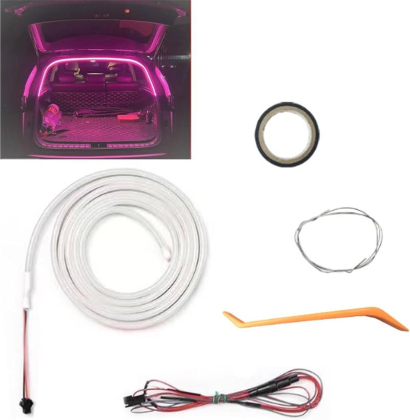 Dynamic Flowing Car Trunk Light Strip, Trunk Led Light Strip, Universal Waterproof Flexible Cuttable Led Strip Lights for Car Trunk Cargo Area or Interior Illumination Decoration (Purple, 4M) von Qoobom