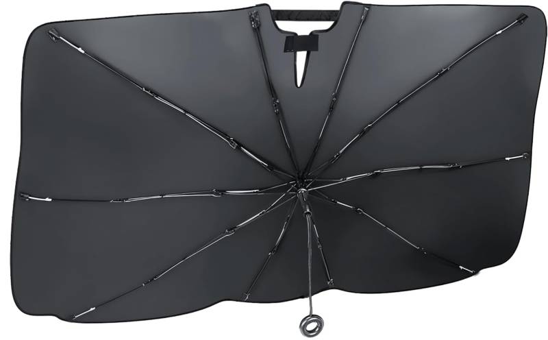 Sonnenschutz Auto Frontscheibe,Verbesserter Drehbar UV-Schutz Sonnenschirm für Au-to Windschutzscheibe, Faltbarer Sonnenschirm Au to Frontscheibe für die Meisten Autos und SUV (80CM*140CM) von Qooloo
