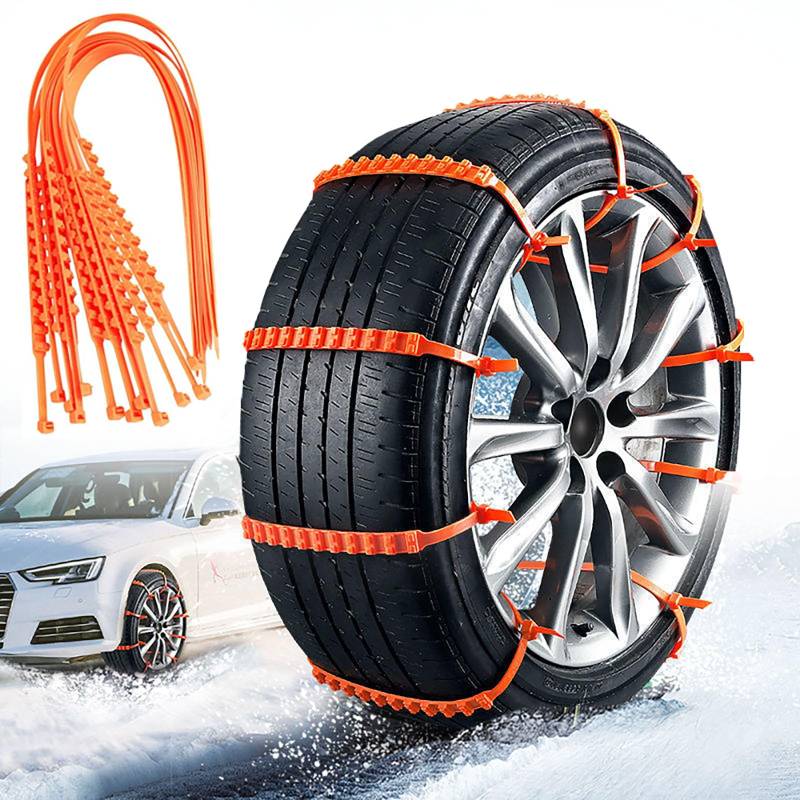 Auto Reifen Schneekette Anti Rutsch, Universal Snow Chains for Car Tires, Car Tire Snow Chains Zip Tie - Reliable All-weather Traction and Grip - Easy to Install, Reusable, and Versatile (30 Pcs) von Qosigote