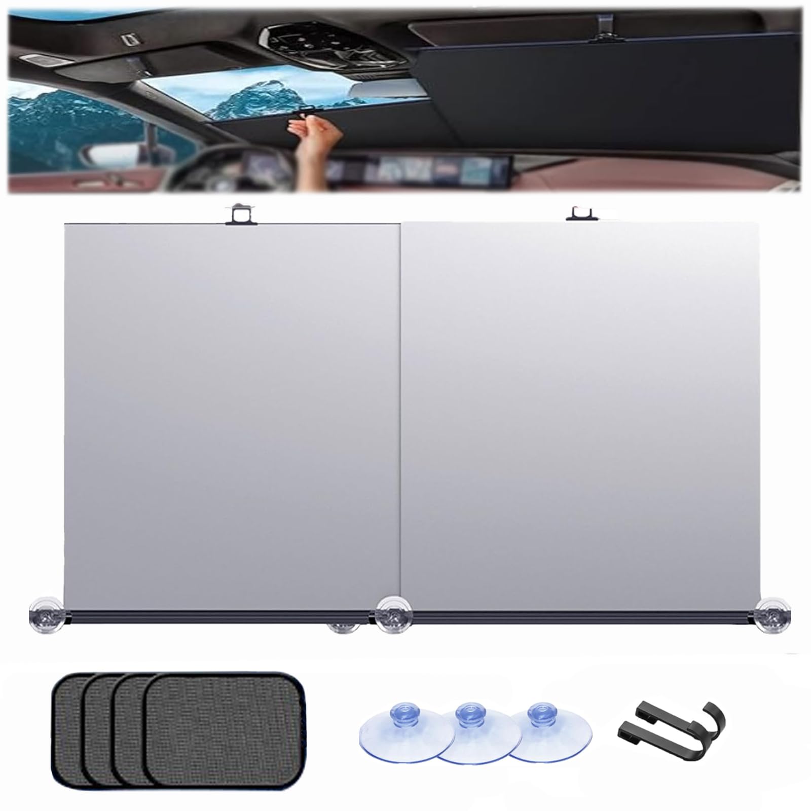 Automatic Retractable car Sunshade, UPF 50+ Automatic Retractable Sunshade for Car Windshield, Foldable Front Windshield Sunshade Curtain for UV and Heat Protection, Interior Keep Cool (1) von Qosneoun