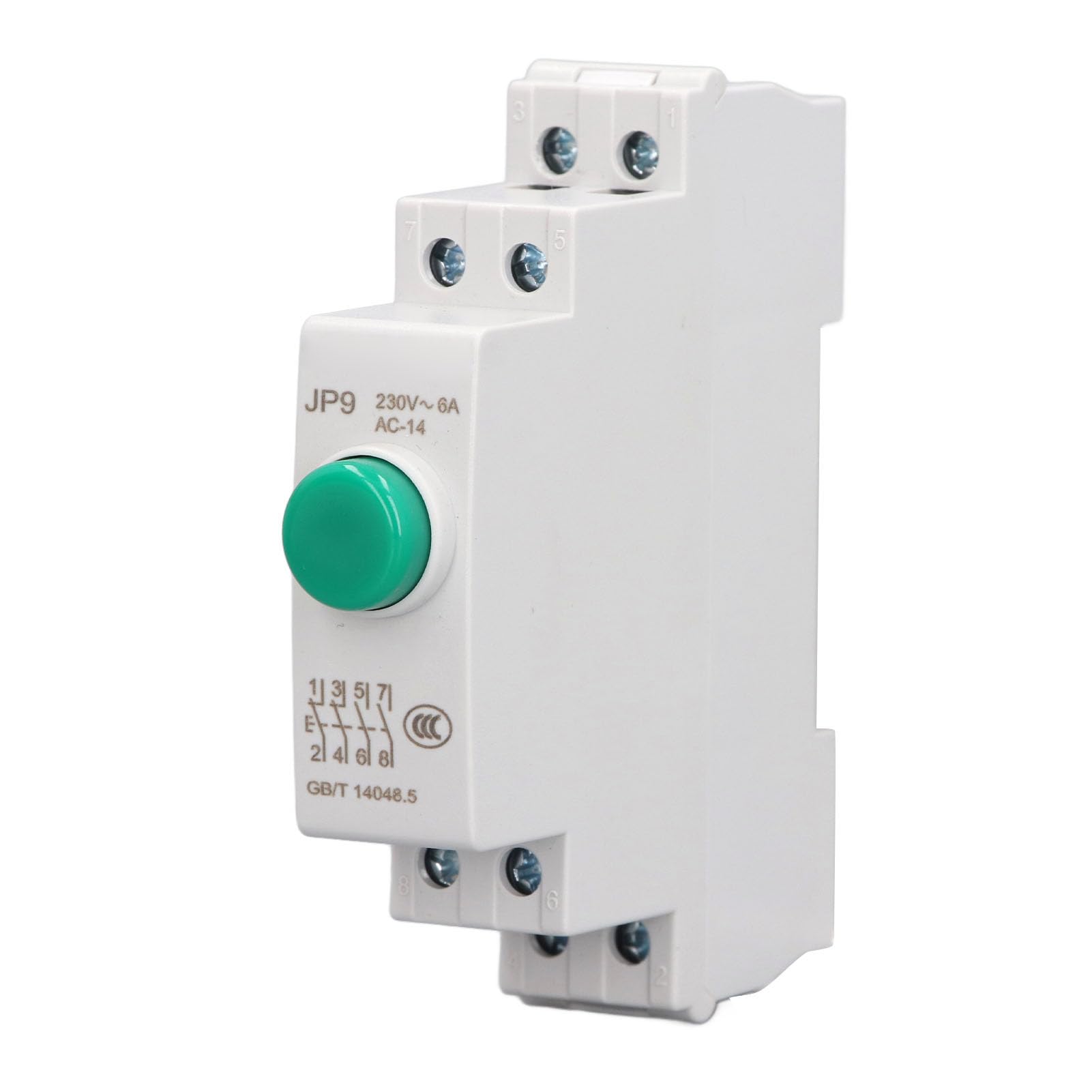 DIN Rail Push Button AC230V 2NO 2NC Schalter für Magnetschütz Elektrische Leitungssteuerung [Platzsparendes Design für verschiedene Szenarien] (Grün) von Qotolite