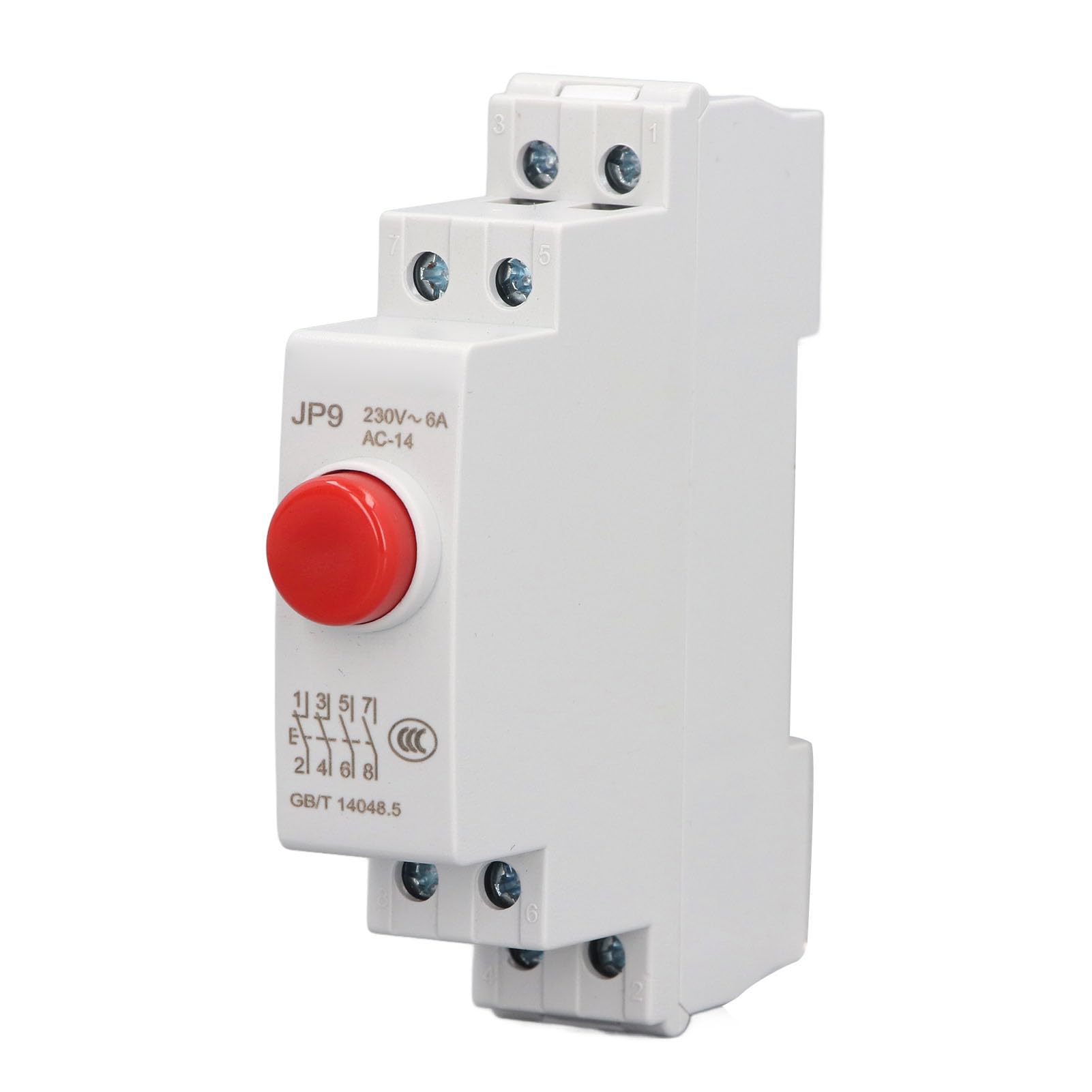 DIN Rail Push Button AC230V 2NO 2NC Schalter für Magnetschütz Elektrische Leitungssteuerung [Platzsparendes Design für verschiedene Szenarien] (Rot) von Qotolite