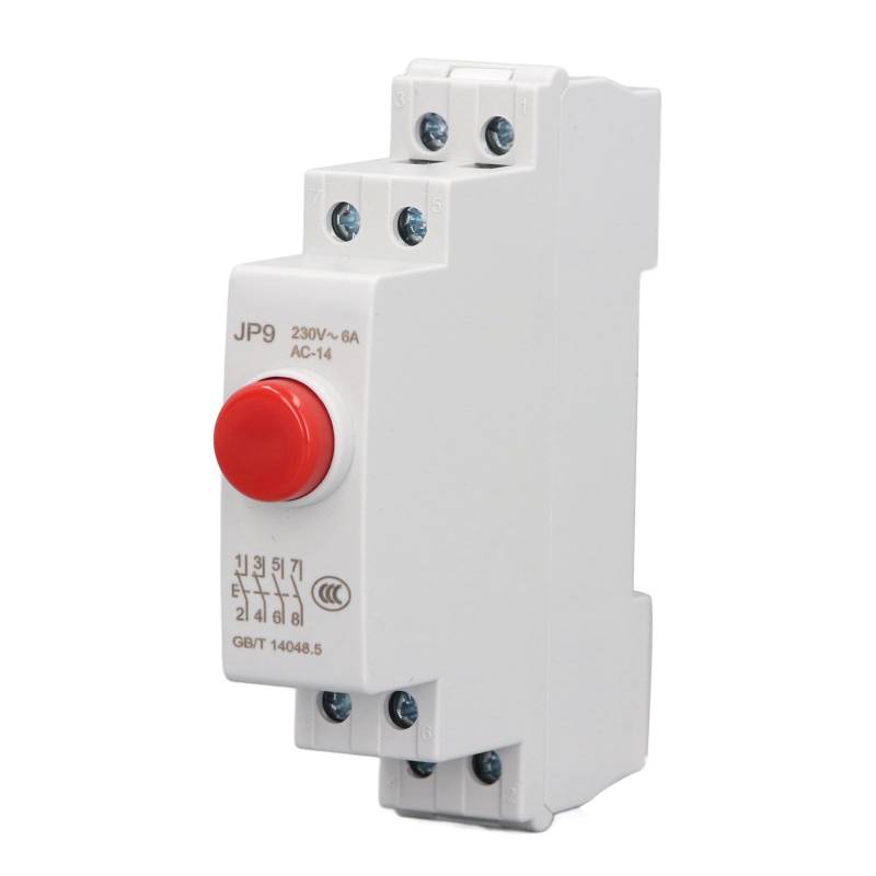 DIN Rail Push Button AC230V 2NO 2NC Schalter für Magnetschütz Elektrische Leitungssteuerung [Platzsparendes Design für verschiedene Szenarien] (Rot) von Qotolite