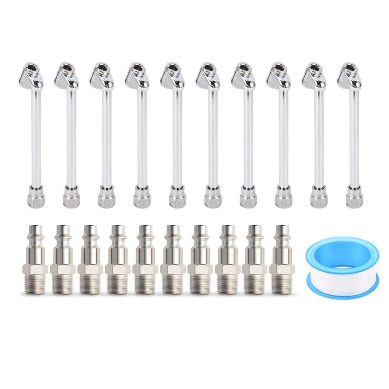 Qotolite Dual Head Air Chuck Zink Alloy Schnellstopfen für Truck RV 10 Sets von Qotolite