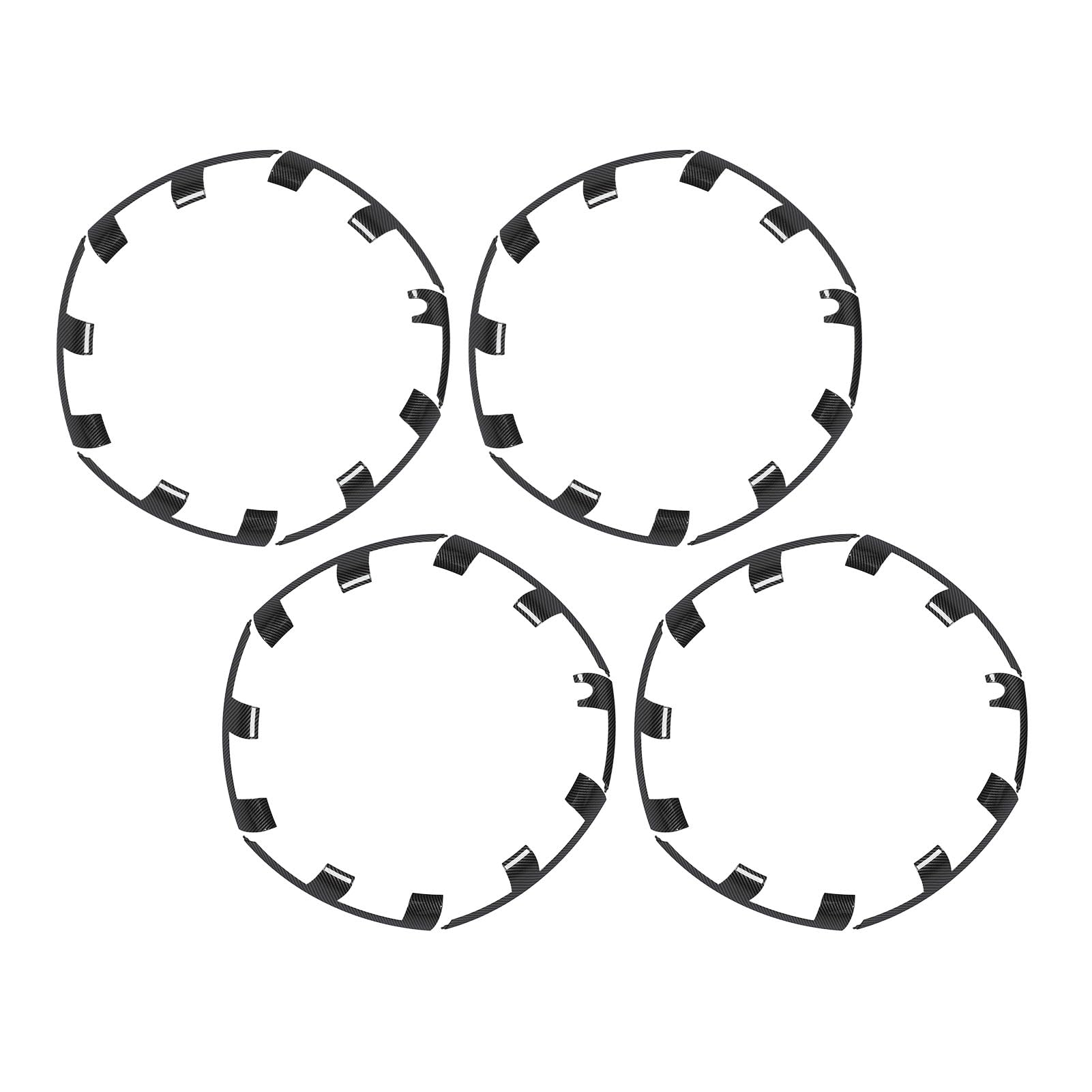 21 Zoll Rad Rim Protector Hubcap Patch Fitment, Lösung von Kratz- und Verschleißproblemen für die Leistung 2021-2023 Fahrzeuge (Kohlenstoffmuster glänzend schwarz) von Qqmora