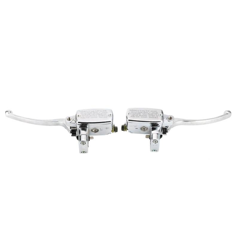 Motorrad Hauptbremszylinder Hydraulische Brems Kupplungs Hauptzylinder Hebelpumpe Silber Motorrad ATVs mit 1 Zoll Lenker von Qqmora