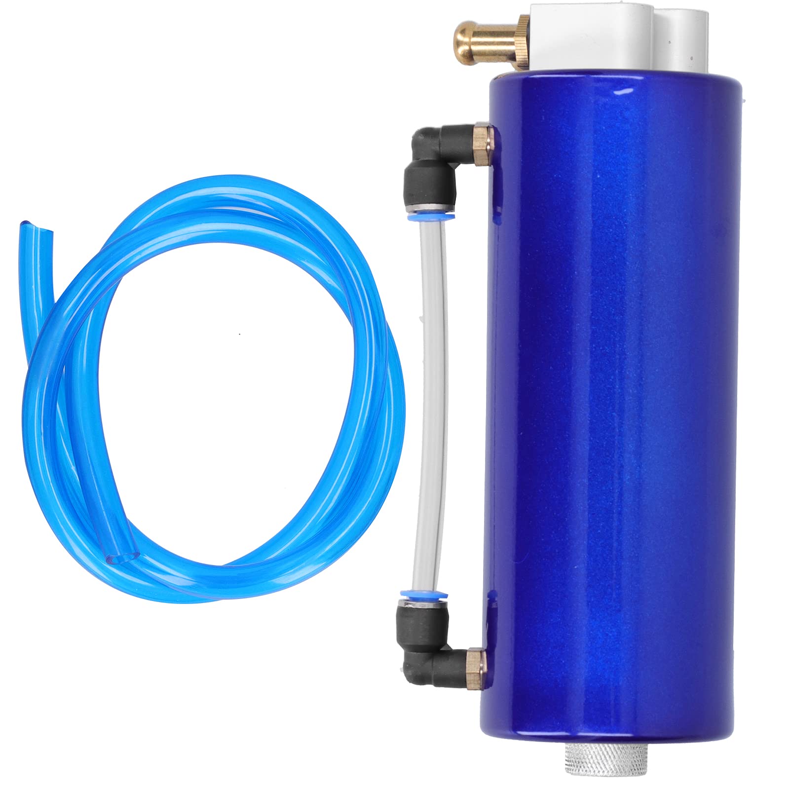 Universal Motorölkanne Ölfangdose Vorratsbehälter Tank Kit mit Ölrohr Halterungsklemmen Schraubenmutter für die Meisten Aluminiumlegierungen(Blau) von Qqmora
