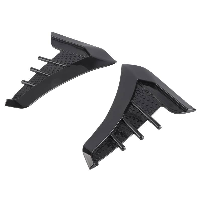 Universelle 2PCS Gloss Black Side Entlüftungsverkleidungsaufkleber, Gummi -Kiemen für Autos, Schwarze Mesh -Seitenschlitze und Trimmdekoration für Fahrzeuge von Qqmora