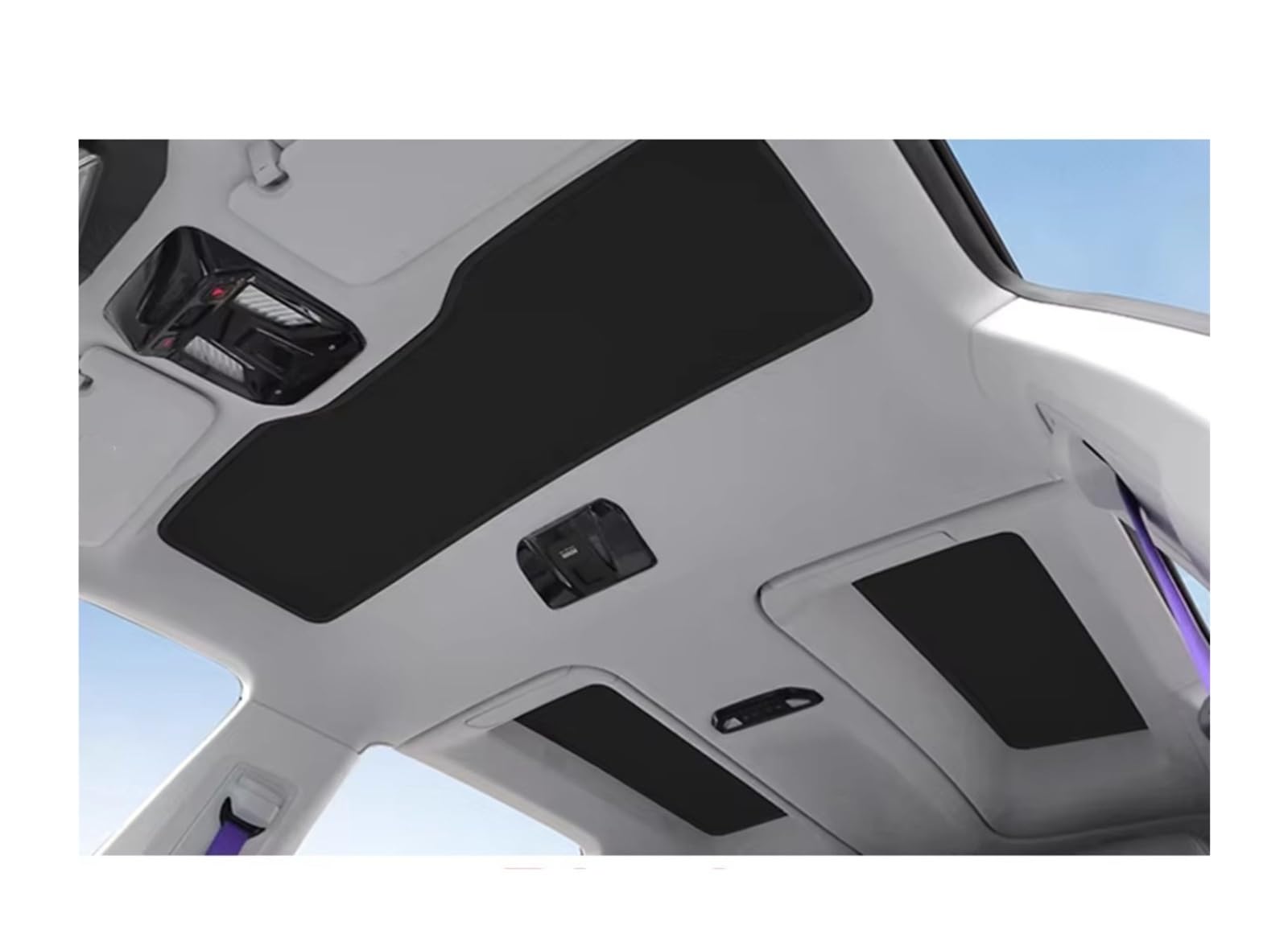 Frontscheibenabdeckung Für HYPTEC HT Elektrostatische Adsorption Schiebedach Sonnenschirm Dachfenster Rollo Schattierung Aufkleber Auto Dach Sonnenschirm Sonnenschutz Auto(Schwarz) von Qsnfda