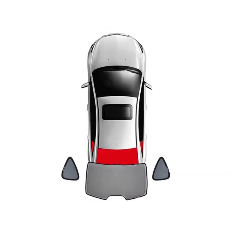 Frontscheibenabdeckung Für VW Für Tiguan Für ALLSPACE 2016-2024 Magnetischer Autosonnenschutz Frontscheibenvorhang Sonnenschutzvisier Die Rückseite Fensters Sonnenschutz Auto(3 x Train Back) von Qsnfda