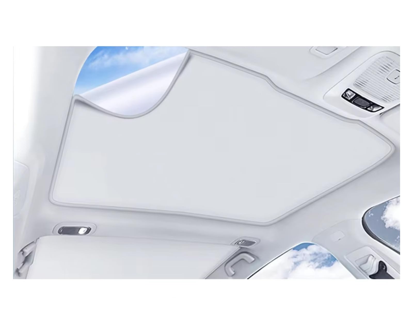Frontscheibenabdeckung Für XPENG P7 P7i 2020-2022 2023 Wärmedämmung Dachfenster Aufkleber Auto Elektrostatische Adsorption Schiebedach Sonnenschirm Sonnenschutz Auto(2 x Beige) von Qsnfda