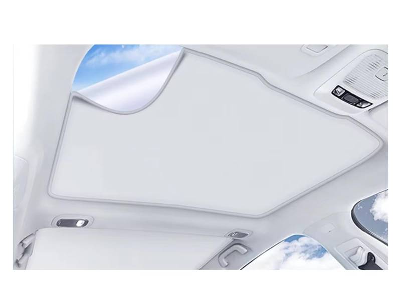 Frontscheibenabdeckung Für XPENG P7 P7i 2020-2022 2023 Wärmedämmung Dachfenster Aufkleber Auto Elektrostatische Adsorption Schiebedach Sonnenschirm Sonnenschutz Auto(2 x Beige) von Qsnfda
