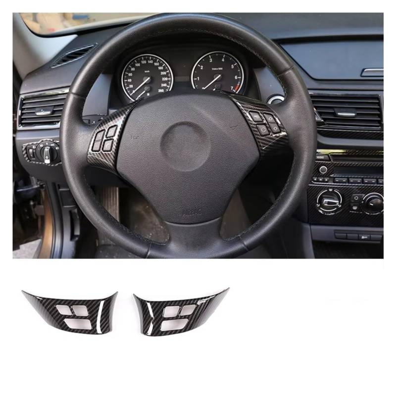 Innenzubehör Für 1 Serie 3 Serie E87 E90 E92 2004-2012 Auto Lenkrad Dekoration Abdeckung Trim Rahmen Aufkleber Zubehör Innenraum(Style1 Carbon Fiber) von Qsnfda