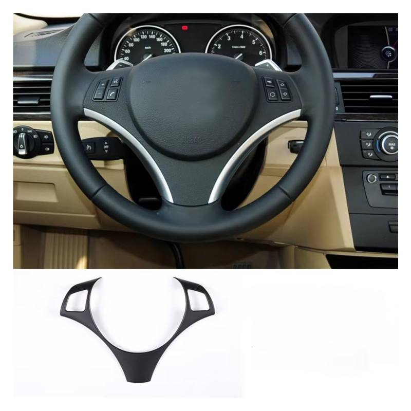 Innenzubehör Für 1 Serie 3 Serie E87 E90 E92 2004-2012 Auto Lenkrad Dekoration Abdeckung Trim Rahmen Aufkleber Zubehör Innenraum(Style2 Matte black) von Qsnfda