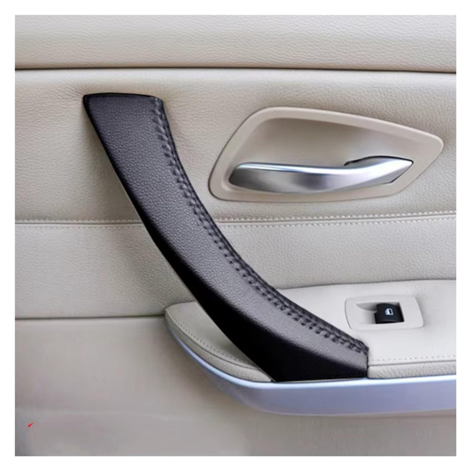 Innenzubehör Für 3 Serie E90 E91 Innen Auto Tür Armlehne Panel Abdeckung Trim Inneren Mikrofaser Leder Griff Pull Abdeckung Zubehör Innenraum(Handle 3x Black) von Qsnfda